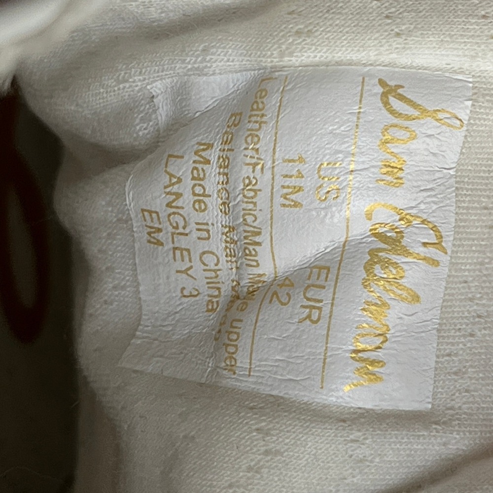 Sam Edelman Langley 3 Sneakers Womens 11M Cream Tan Coral Pink Mesh Suede Logo - Picture 14 of 16